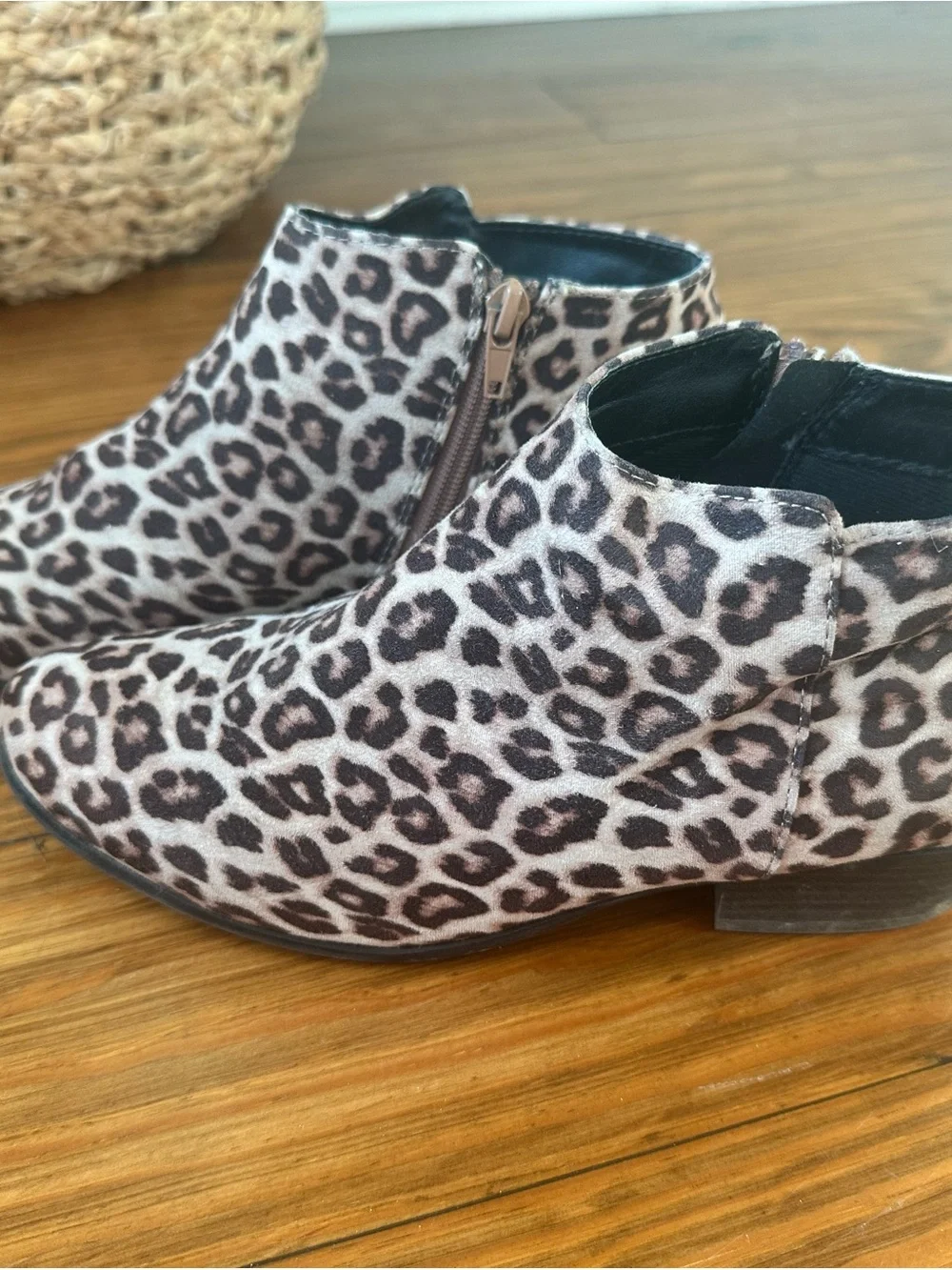 Soda Leopard Print Ankle Booties - Brown, Black & Cream